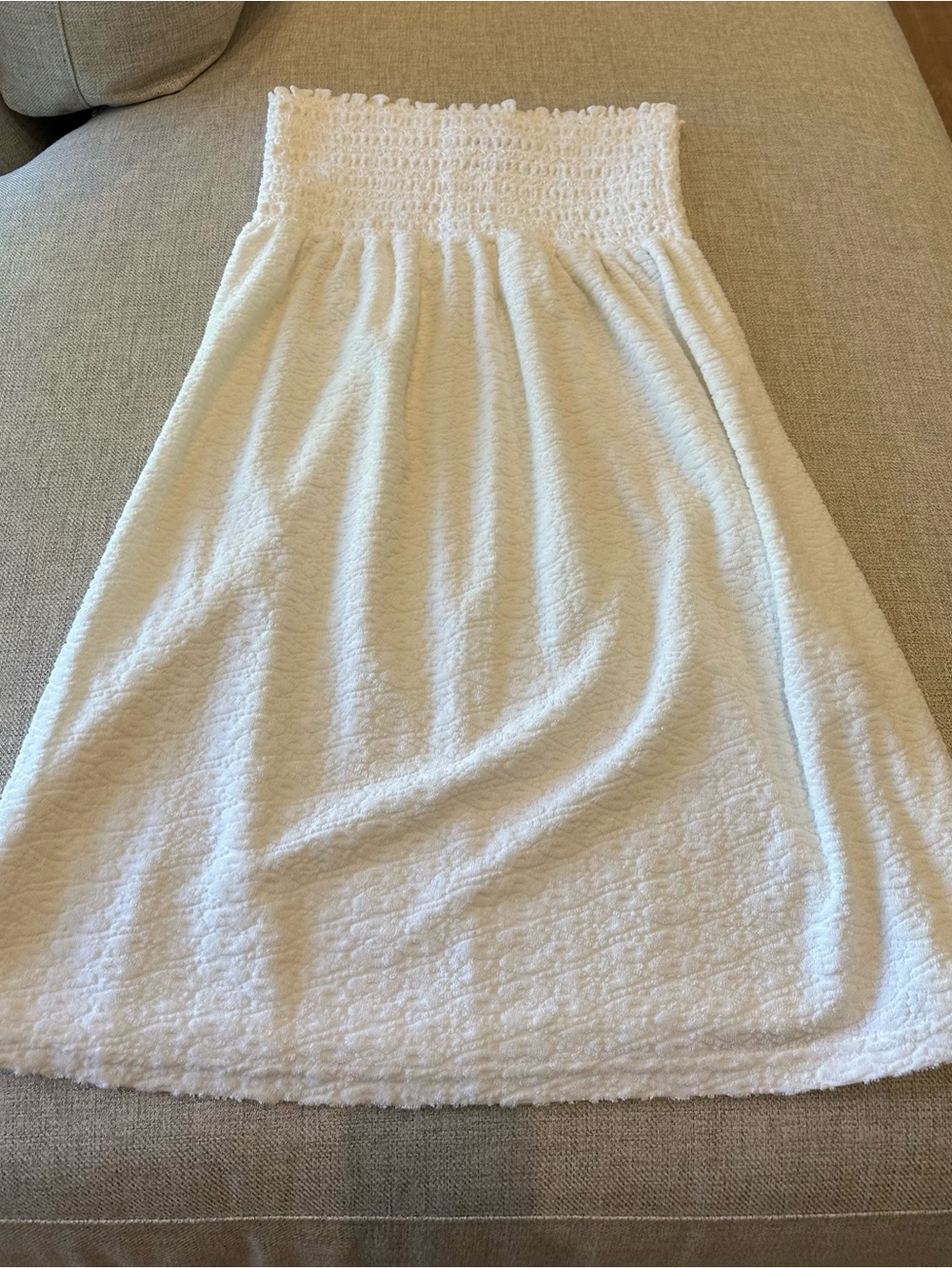 Juicy Couture White Smocked Tube Top coverup. Excellent condition, worn once!